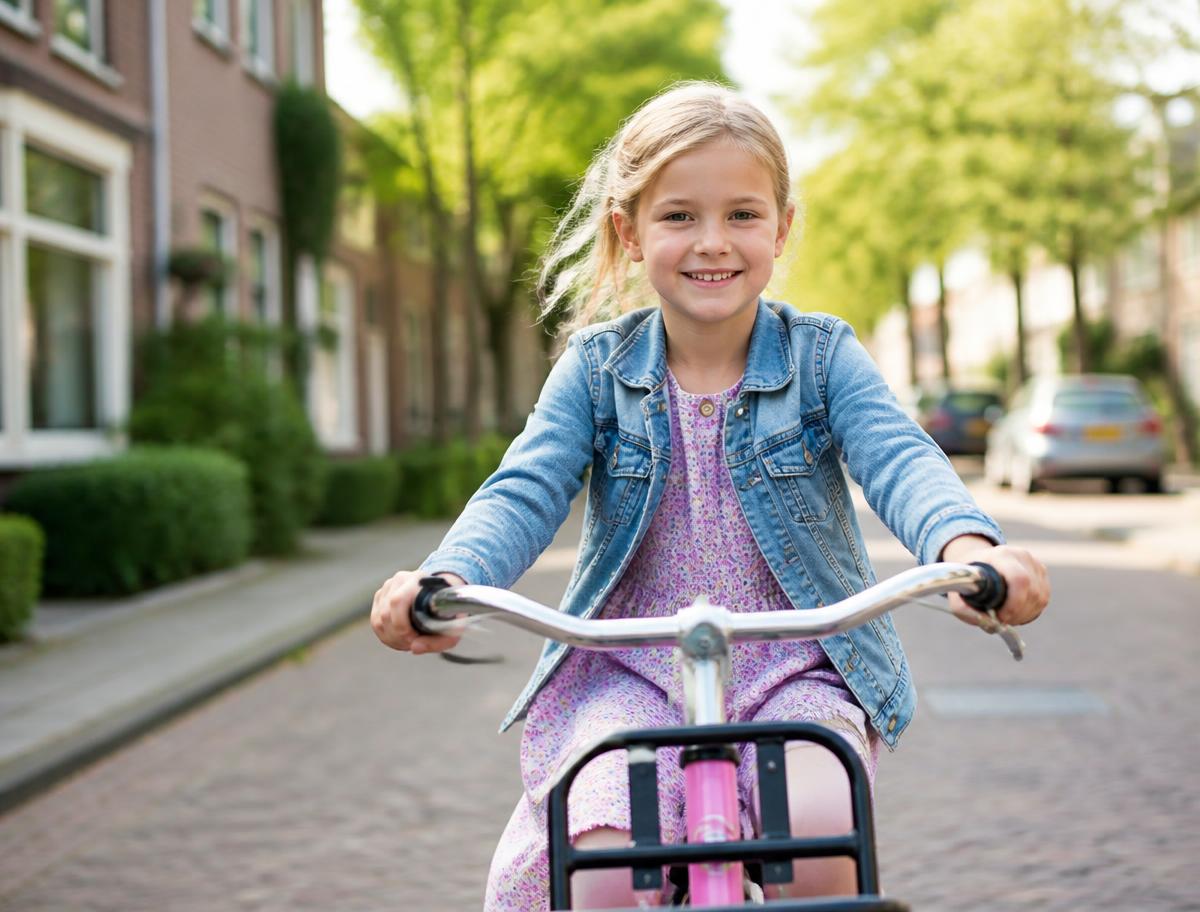 Kind speelt buiten zonder scherm